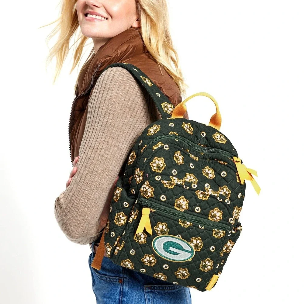 Vera Bradley NFL Green Bay Packers Small Backpack Green Bandana Cheesehead